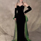 Black Sexy Elegant Off Shoulder Mermaid Long Velvet Ball Gown with Sleeves Evening Dress Party Dress nv2326