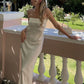 Simple Mermaid Off Shoulder Satin Long Birthday Dress Prom Dress Evening Dress nv2210