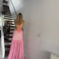 Pink A-line Backless Evening Dress Long Pink Ball Gown Party Dress nv2034