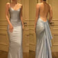 Silver White New Sexy Backless Mermaid Long Ball Gown Evening Gown Party Dress nv2970