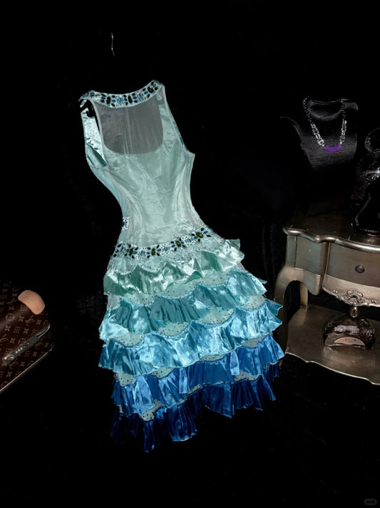 Blue gorgeous fashion homecoming dress short satin prom dress party dress nv4311
