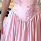 Pink Elegant Fashion Applique Evening Dress A-Line Strap Long Satin prom dress Evening Dress Wedding Party Dress Bridesmaid Dress nv3774