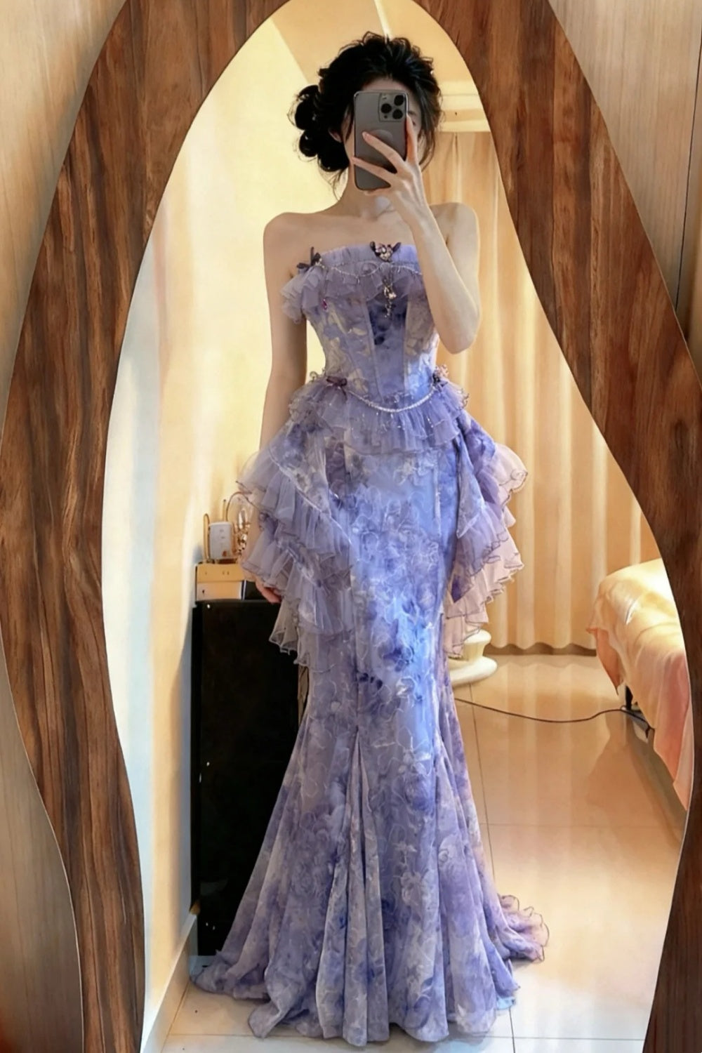 NiceVestidos – Lila Feenkleid, langes Tüll-Abendkleid NV6089