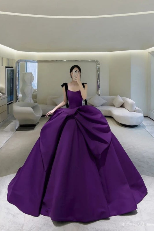 NiceVestidos-Purple Fashion Long Floor-Length Ball Gown. NV6099