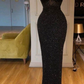 Black Shiny Fashion Sequin Beaded Long Prom Dress Evening Dress Party Dress nv2611