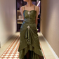 Green spaghetti strap bodycon long ball gown evening dress nv1965