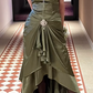 Green spaghetti strap bodycon long ball gown evening dress nv1965