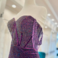 Purple shiny fashion off-shoulder short sequin homecoming dress prom evening dress party dress nv1245