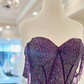 Purple shiny fashion off-shoulder short sequin homecoming dress prom evening dress party dress nv1245
