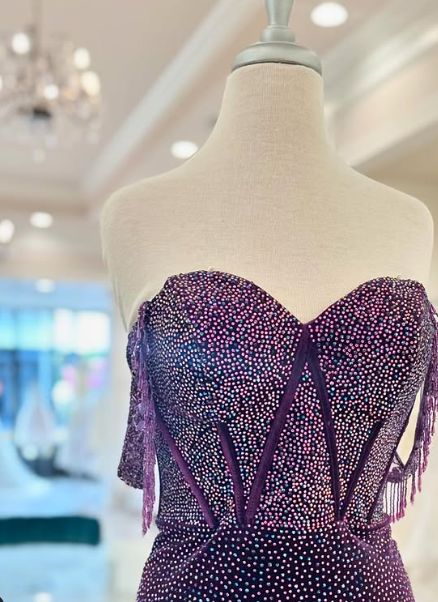 Purple shiny fashion off-shoulder short sequin homecoming dress prom evening dress party dress nv1245