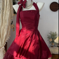 Red Fashion Short Satin Tulle Homecoming Dress Birthday Dress Banquet Dress Party Dress nv4557