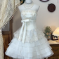 White Fashion Floral Applique Beading Short Chiffon Homecoming Dress Birthday Dress Banquet Dress Party Dress nv4559