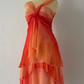 Orange gradient fashion short chiffon anti-homecoming dress travel holiday party dress nv4586