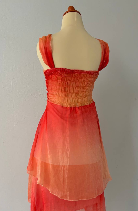 Orange gradient fashion short chiffon anti-homecoming dress travel holiday party dress nv4586