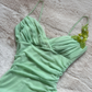Green sequin floral elegant long chiffon party dress evening gown ball gown nv4594