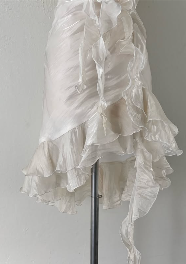 White elegant short chiffon party dress evening gown ball gown nv4596
