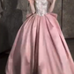 Pink Sparkling Long Satin Ball Gown Evening Dress Party Dress nv4865