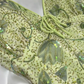 Green Shiny Sequin Beaded Floral Long Chiffon Prom Dress Evening Dress Party Dress nv5133