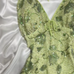 Green Shiny Sequin Beaded Floral Long Chiffon Prom Dress Evening Dress Party Dress nv5133