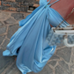 Fashion strap blue elegant off-shoulder long satin prom dress evening gown nv5215