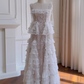 NiceVestidos-Sweet Long Dress French Cake Sling Suit High-End White Fashion Two-Piece Suit nv5547