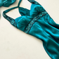 NiceVestidos--(Including Scarf) Blue-green exquisite hand-beaded long satin floor-length prom dress evening dress banquet dress Nv5578