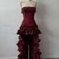 NiceVestidos-Burgundy Exquisite Beaded Long Satin Formal Prom Dress NV6154
