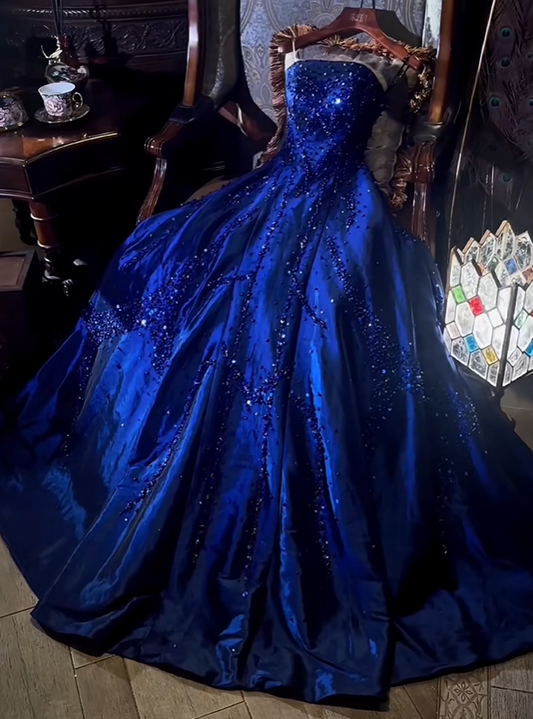 Sapphire Long Blue Shining Formal Ball Dress NV6591