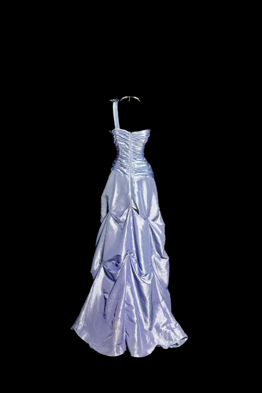 Purple exquisite pearl decoration retro long satin formal dress NV6612