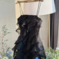 Black Fashion Elegant Strapless short tulle homecoming Party Dress nv3413