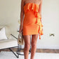 Orange ruffle slim fit stylish short homecoming dress short prom dress party dress nv2056