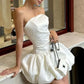 White Off Shoulder Homecoming Dress Mini Prom Party Dress nv2151