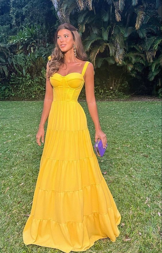 Yellow evening dress party prom dress sexy formal dresses nv1177