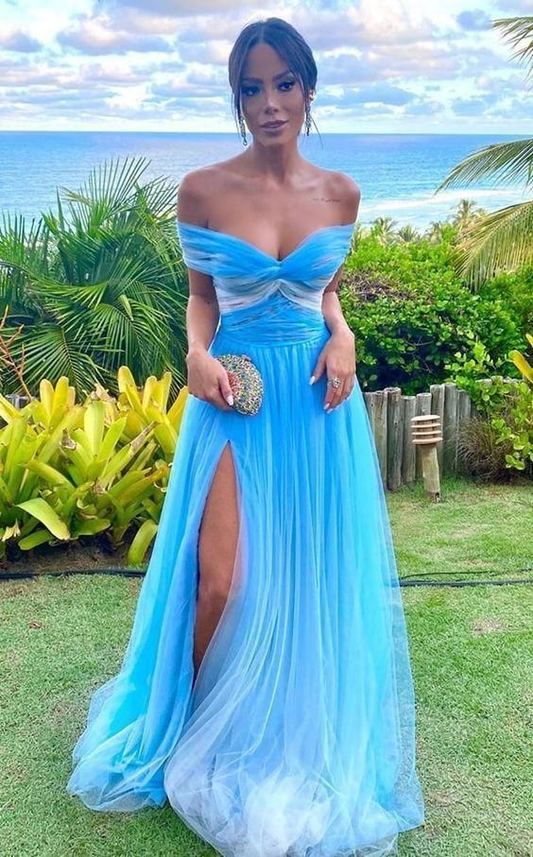 Off the shoulder charming long prom dress nv1191