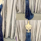 Elegant Navy Blue Long Prom Dress with Lace Appliques nv1282