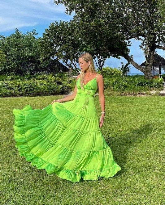Lemon Green Green Prom Dresses Long Evening Dresses nv1326