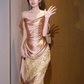 Off the Shoulder Mermaid Prom Dresses, Shiny Prom Dresses nv1312