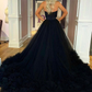 Strapless Tulle Long Ball Gown, A-Line Evening Gown nv1333