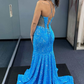 Lace-Up Sequin Mermaid Long Prom Dress nv1369