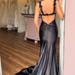 Straps Floral Mermaid Long Prom Dress nv1286