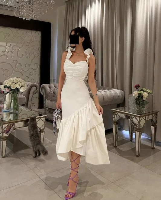 White simple  prom dresses  evening dresses nv1394