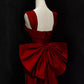 Red simple and elegant mermaid slim strapless long sleeveless ball gown evening dress nv1807