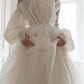 A line White Long Organza Prom Dress Formal Dresses nv1686