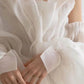 A line White Long Organza Prom Dress Formal Dresses nv1686