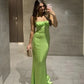 Elegant green long bodycon ball gown, green evening dress nv1749