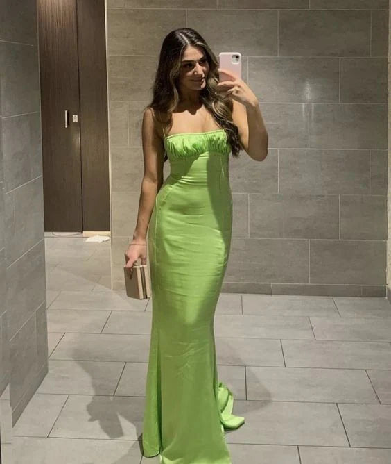 Elegant green long bodycon ball gown, green evening dress nv1749