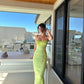 Elegant green long bodycon ball gown, green evening dress nv1749