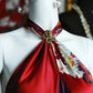 Red Charming Floral Long Satin Prom Dress Evening Dress Party Dress nv5137