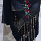 Black Floral Long Chiffon Prom Dress Evening Dress Party Dress nv5131