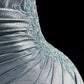 Blue ball gown elegant spaghetti straps ball gown pleated sweetheart neckline sexy backless fishtail celebrity party evening dress nv4153